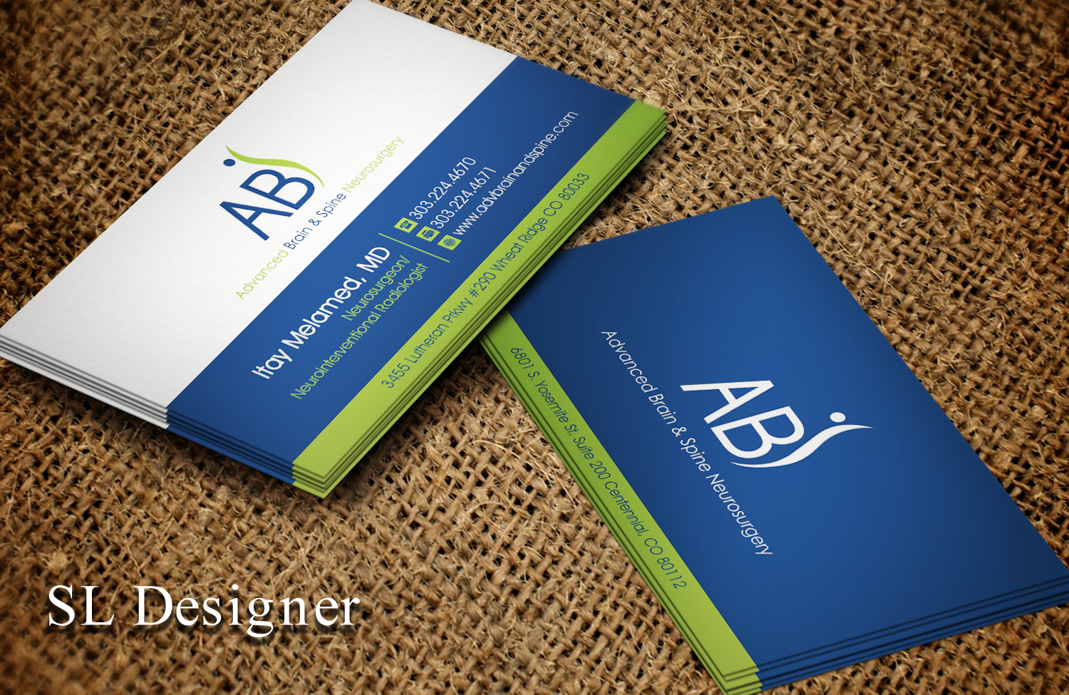 Business Card Design by SL Designer for Advanced Brain & Spine | Design #11212460