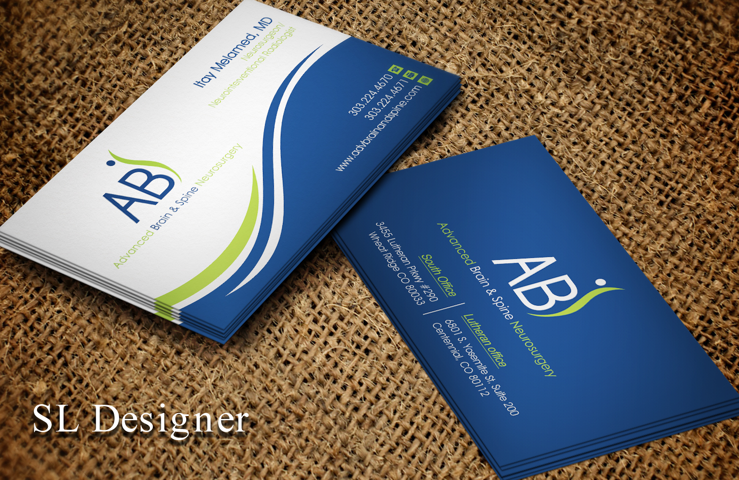Business Card Design by SL Designer for Advanced Brain & Spine | Design #11212495