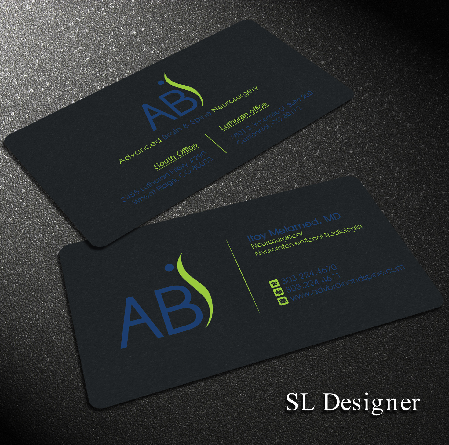 Business Card Design by SL Designer for Advanced Brain & Spine | Design #11212525