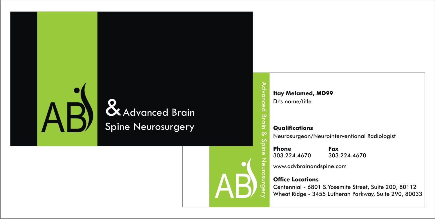 Business Card Design by Nabuilefikz for Advanced Brain & Spine | Design #11265068
