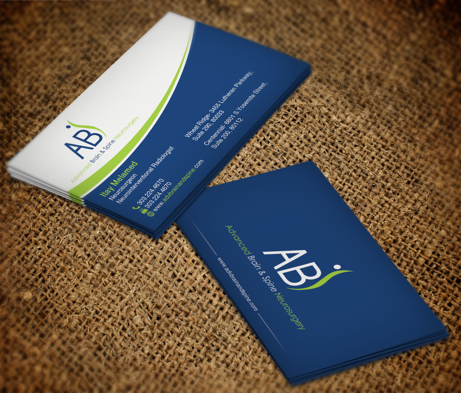 Business Card Design by Cortana for Advanced Brain & Spine | Design #11244989