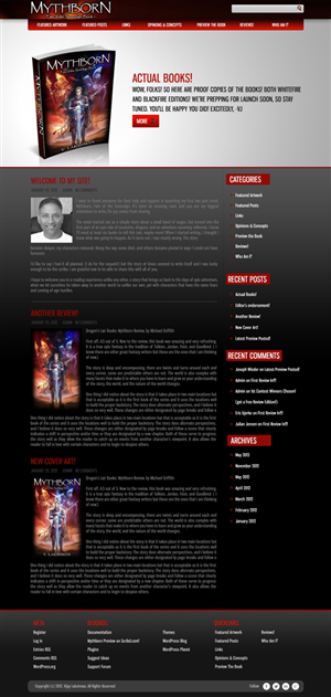 Fantasy book Mythborn website needs a redesign (Wordpress)
