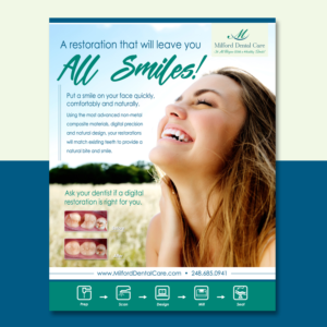 Flyer Design by Pia Ceccarelli  for Milford Dental Care | Design: #11445269