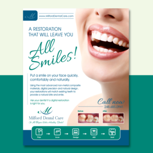 Flyer Design by Pia Ceccarelli  for Milford Dental Care | Design: #11445273