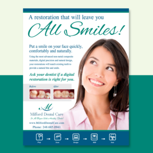 Flyer Design by Pia Ceccarelli  for Milford Dental Care | Design: #11445279