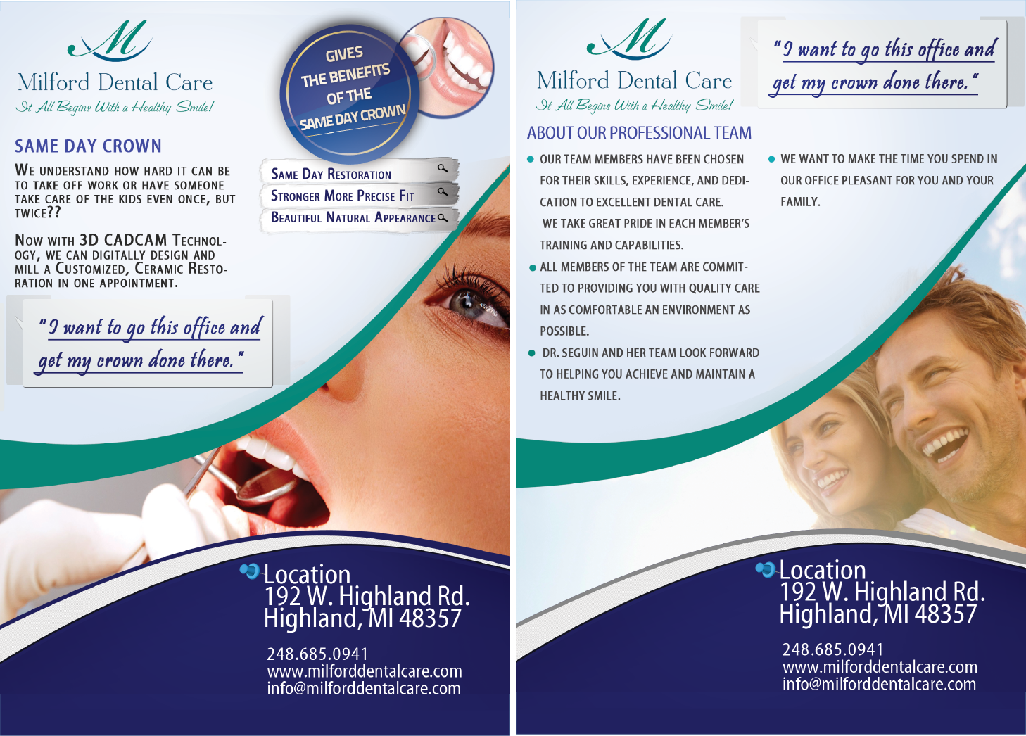 Flyer Design by nabla for Milford Dental Care | Design #11423270