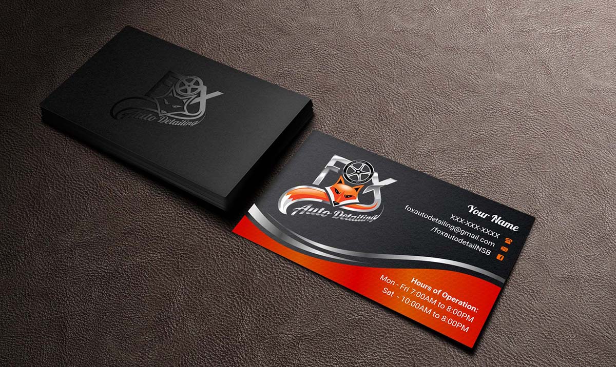 Business Card Design by INDIAN_Ashok for Fox Automotive Detailing | Design #11216754