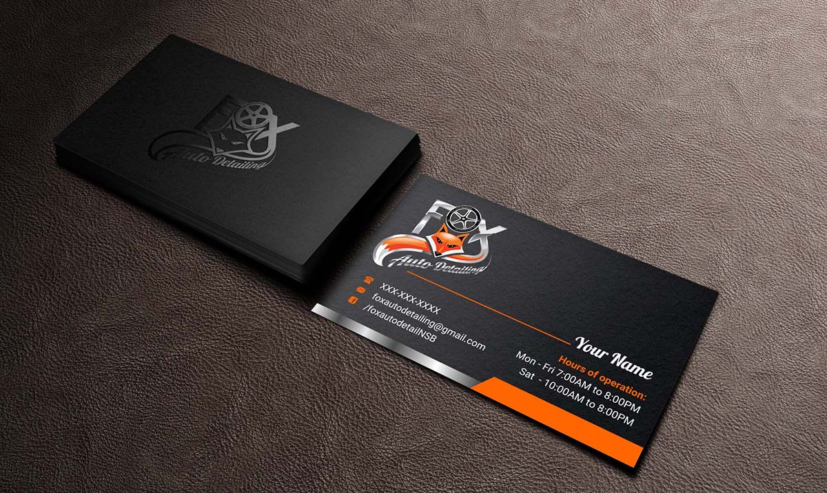 Business Card Design by INDIAN_Ashok for Fox Automotive Detailing | Design #11216759