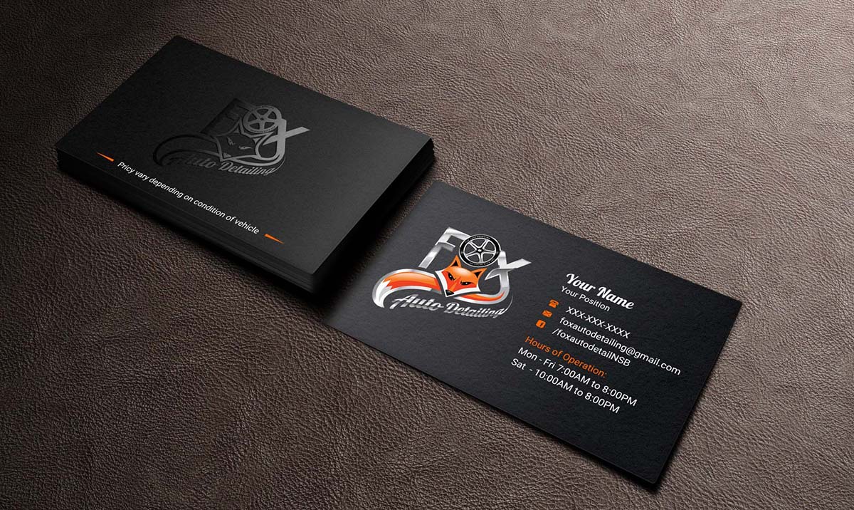 Business Card Design by INDIAN_Ashok for Fox Automotive Detailing | Design #11230883