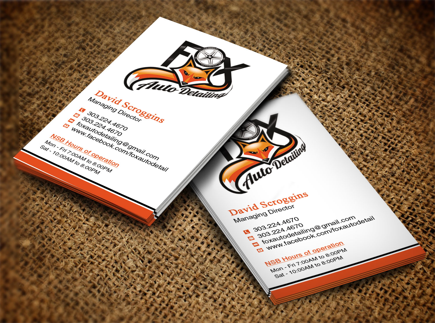 Business Card Design by Lanka Ama for Fox Automotive Detailing | Design #11212582