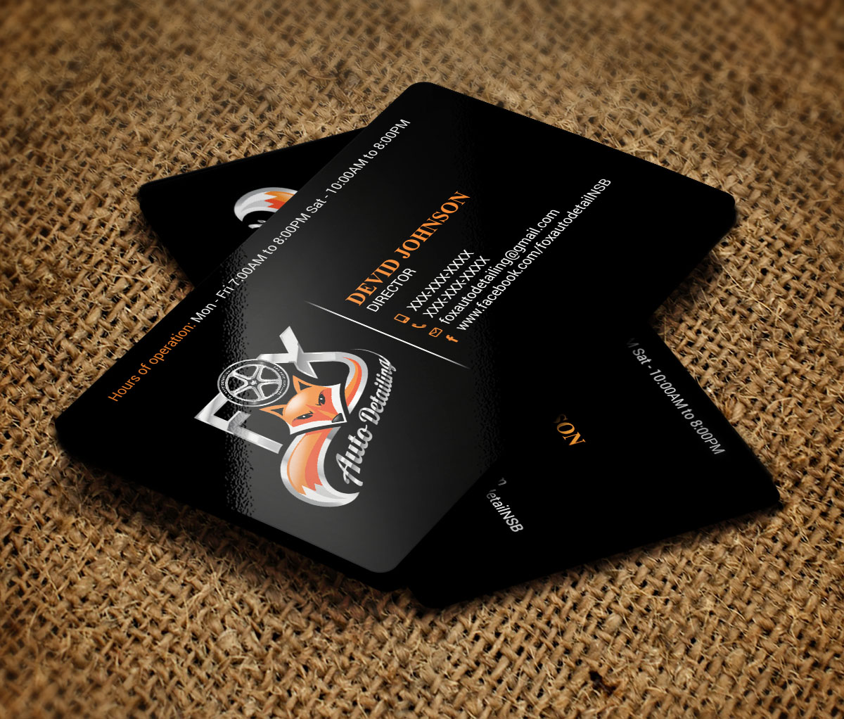 Business Card Design by Verified artistry (Design garden) for Fox Automotive Detailing | Design #11218292
