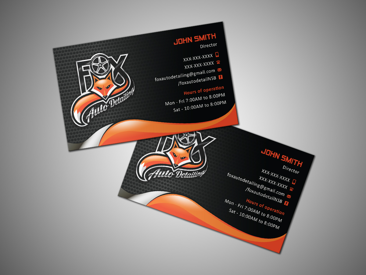 Business Card Design by Grafactory for Fox Automotive Detailing | Design #11246401