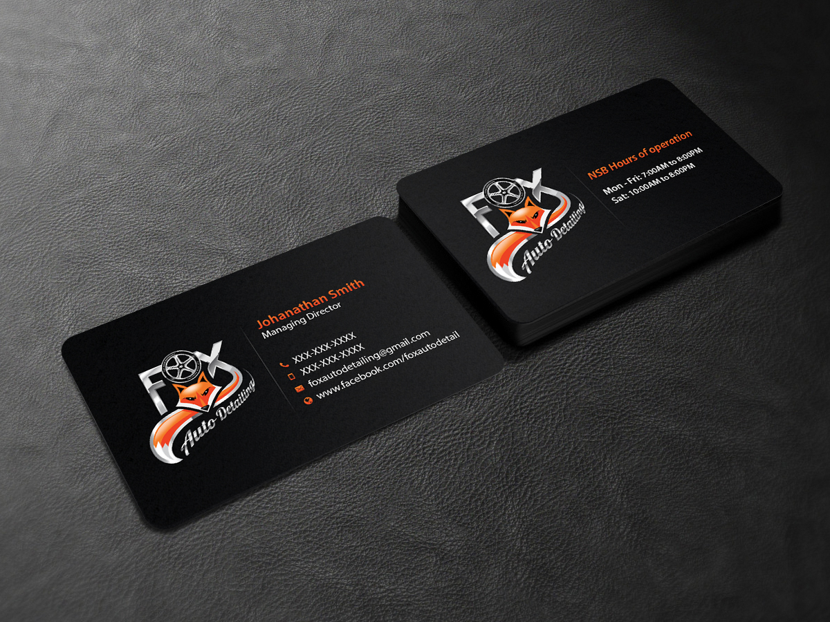 Business Card Design by Creations Box 2015 for Fox Automotive Detailing | Design #11223165
