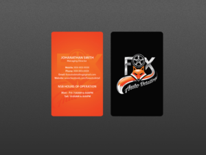 Business Card Design by Creations Box 2015 for Fox Automotive Detailing | Design: #11223169