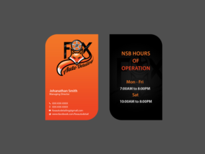 Design de Carte de Visite par Creations Box 2015 pour Fox Automotive Detailing | Design : #11223174