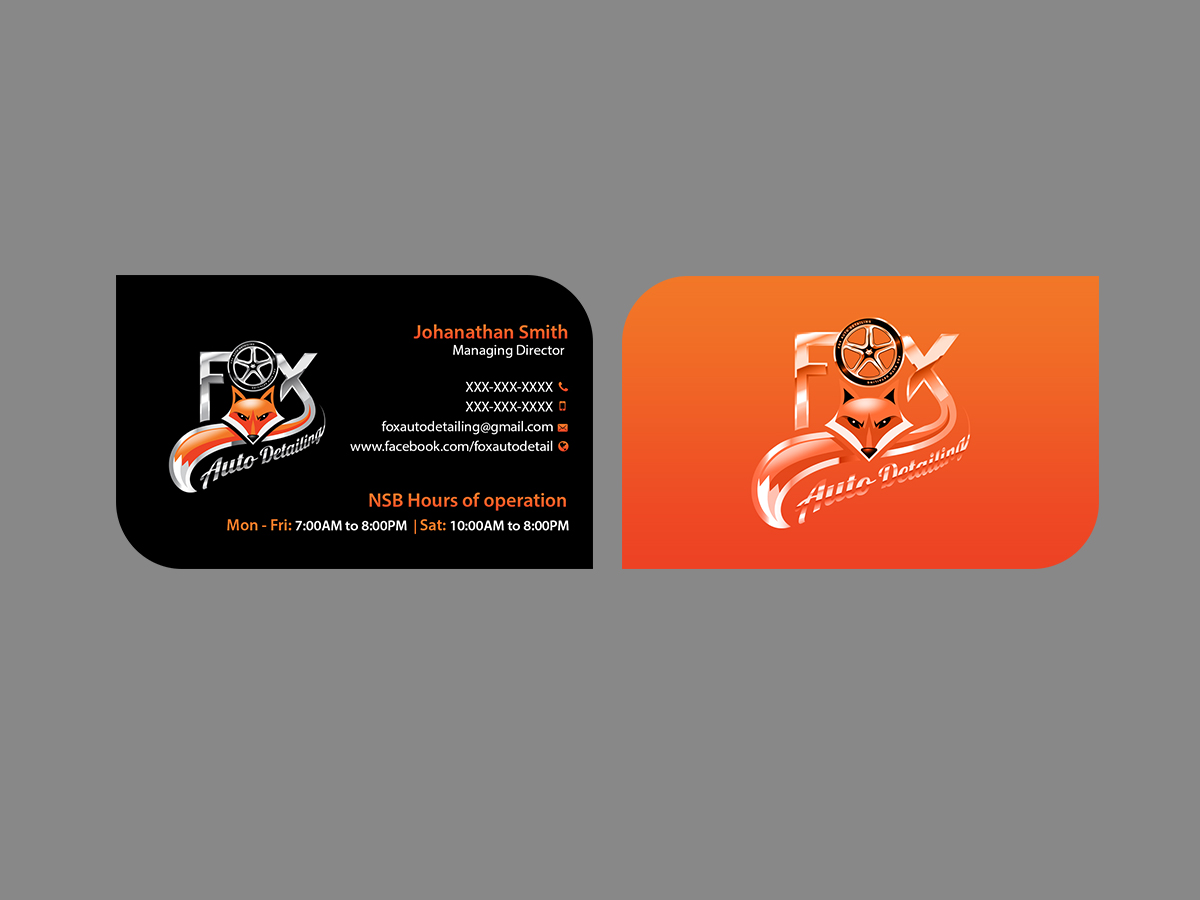 Business Card Design by Creations Box 2015 for Fox Automotive Detailing | Design #11223178