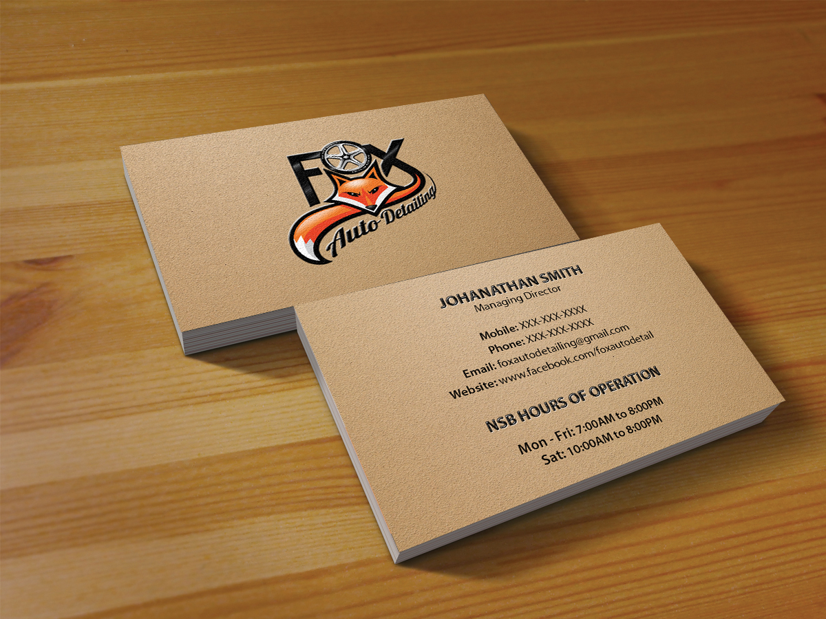 Business Card Design by Creations Box 2015 for Fox Automotive Detailing | Design #11223181