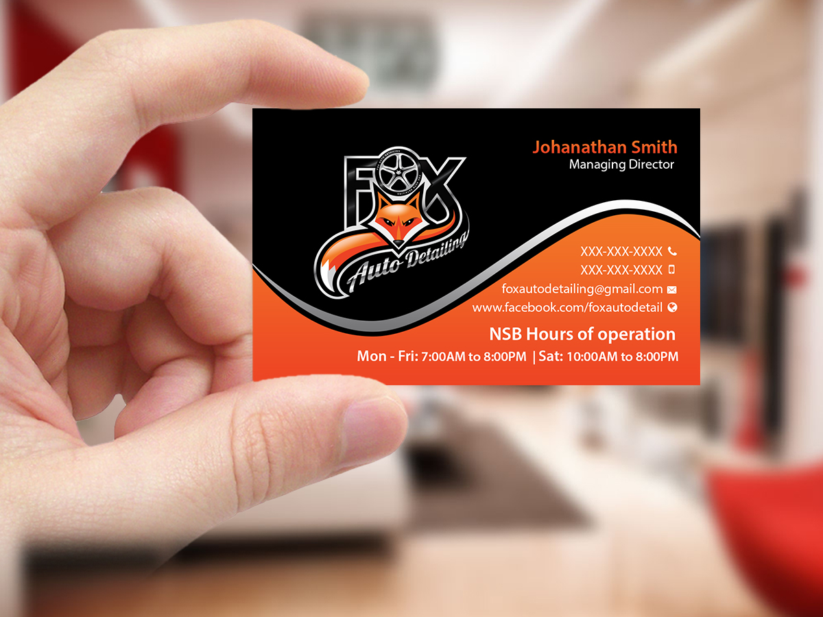 Business Card Design by Creations Box 2015 for Fox Automotive Detailing | Design #11223185