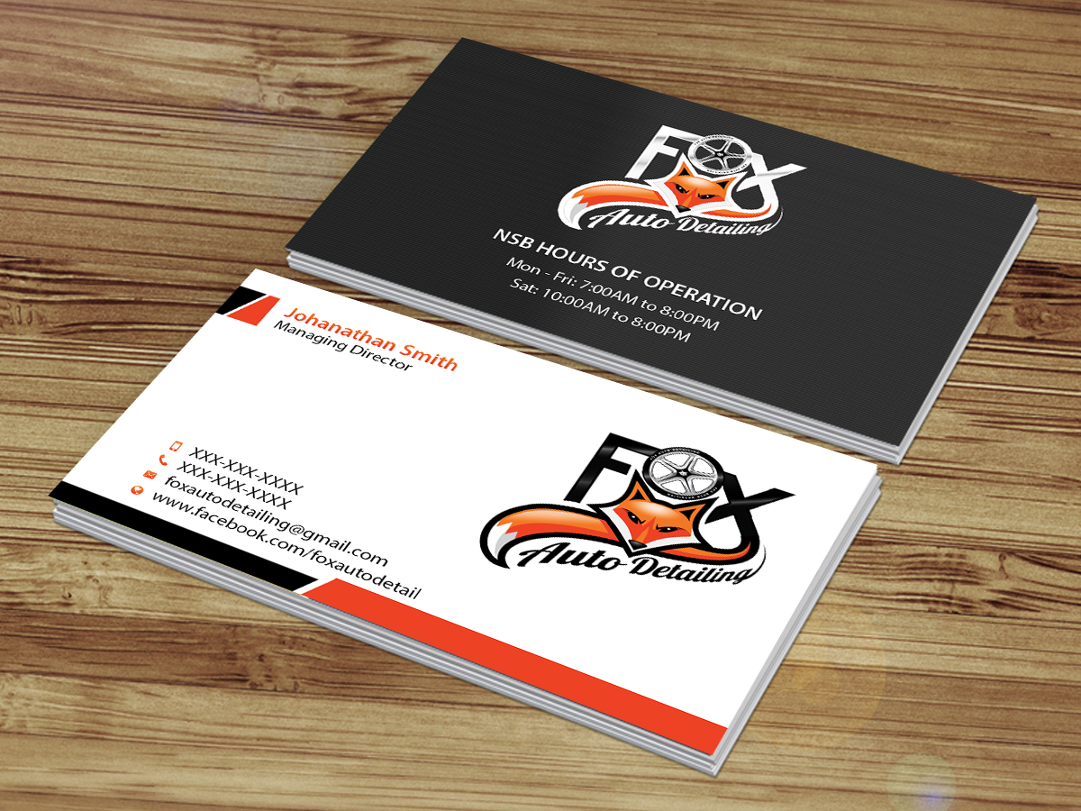 Business Card Design by Creations Box 2015 for Fox Automotive Detailing | Design #11223189