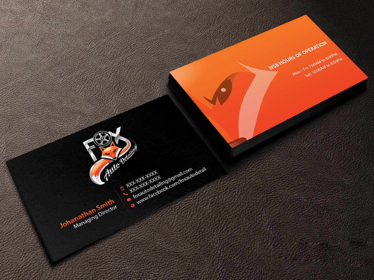 Business Card Design by Creations Box 2015 for Fox Automotive Detailing | Design #11223190