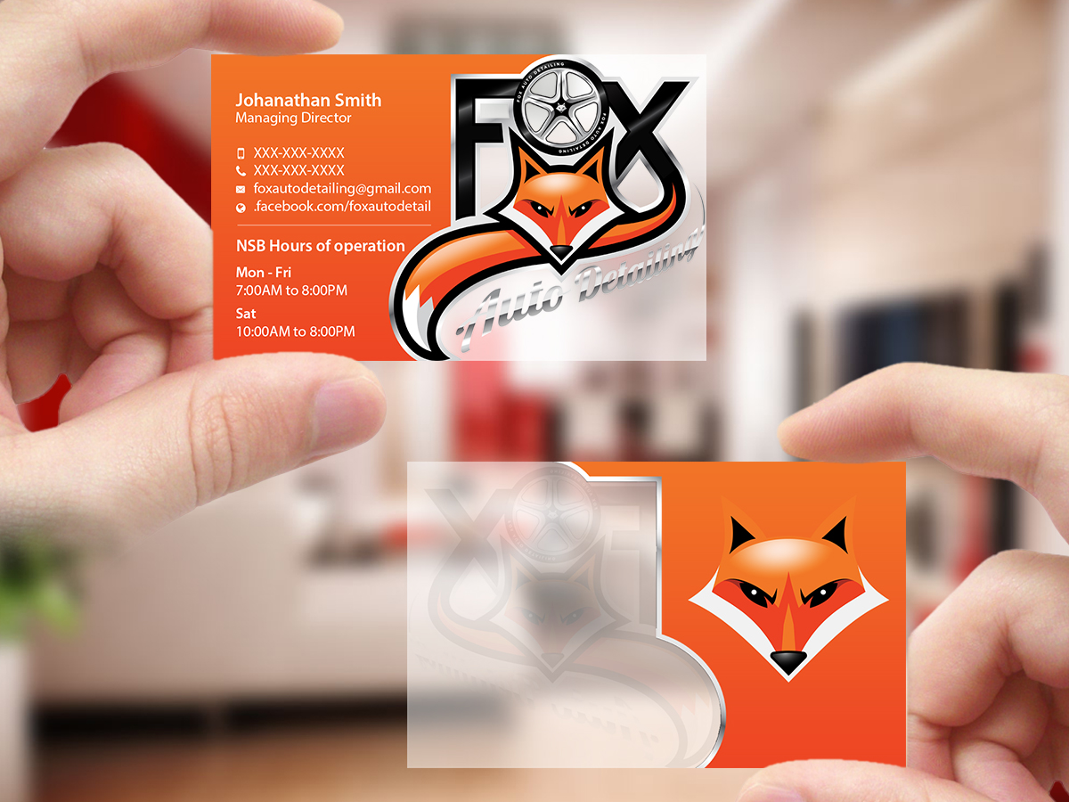 Design de Carte de Visite par Creations Box 2015 pour Fox Automotive Detailing | Design #11223193