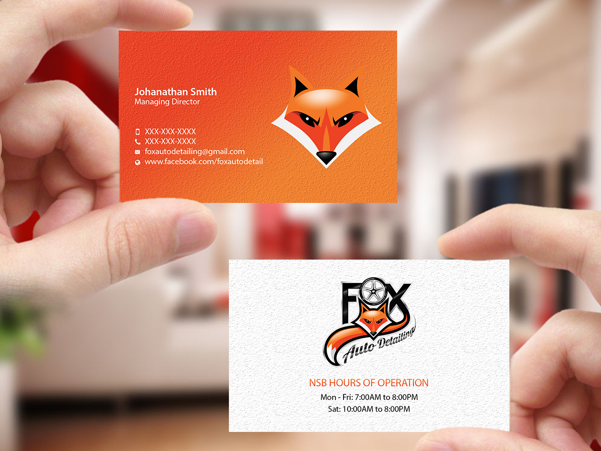 Business Card Design by Creations Box 2015 for Fox Automotive Detailing | Design #11223194