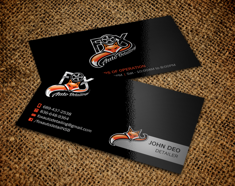 Business Card Design by Brand aid for Fox Automotive Detailing | Design #11221826