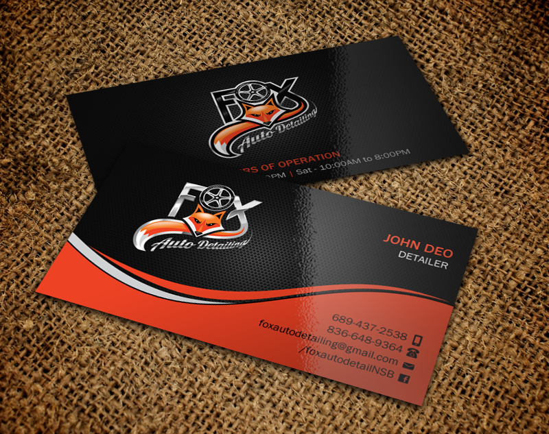 Business Card Design by Brand aid for Fox Automotive Detailing | Design #11221829