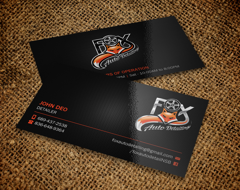 Business Card Design by Brand aid for Fox Automotive Detailing | Design #11221897