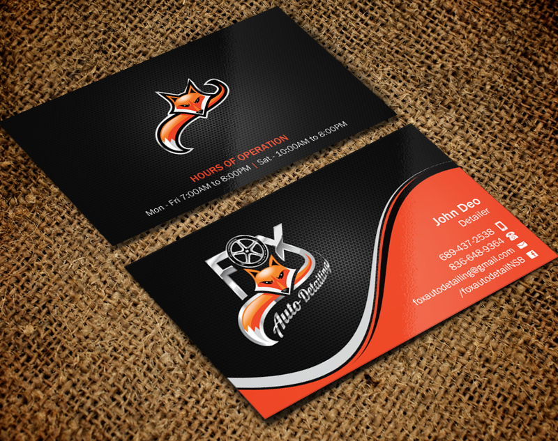 Business Card Design by Brand aid for Fox Automotive Detailing | Design #11240102