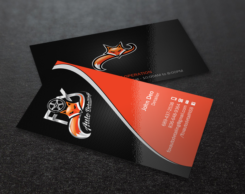 Business Card Design by Brand aid for Fox Automotive Detailing | Design #11240107