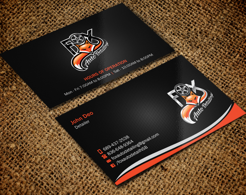 Business Card Design by Brand aid for Fox Automotive Detailing | Design #11240110