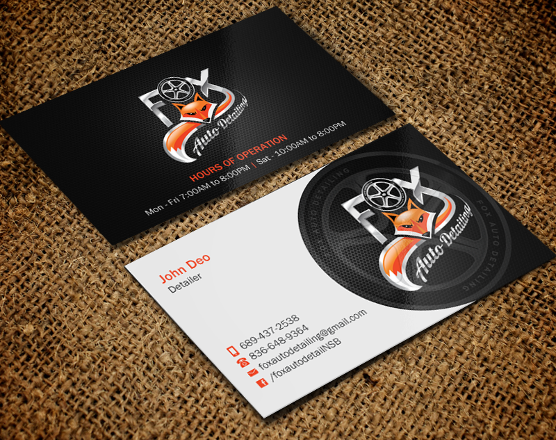 Business Card Design by Brand aid for Fox Automotive Detailing | Design #11240113
