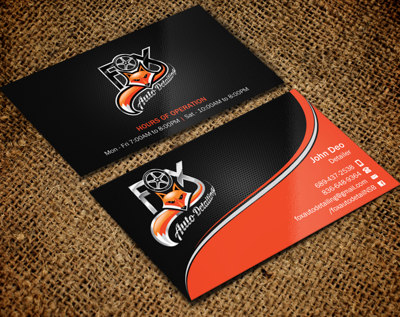 Business Card Design by Brand aid for Fox Automotive Detailing | Design #11240114