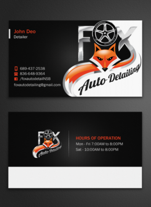 Business Card Design by Brand aid for Fox Automotive Detailing | Design: #11287865