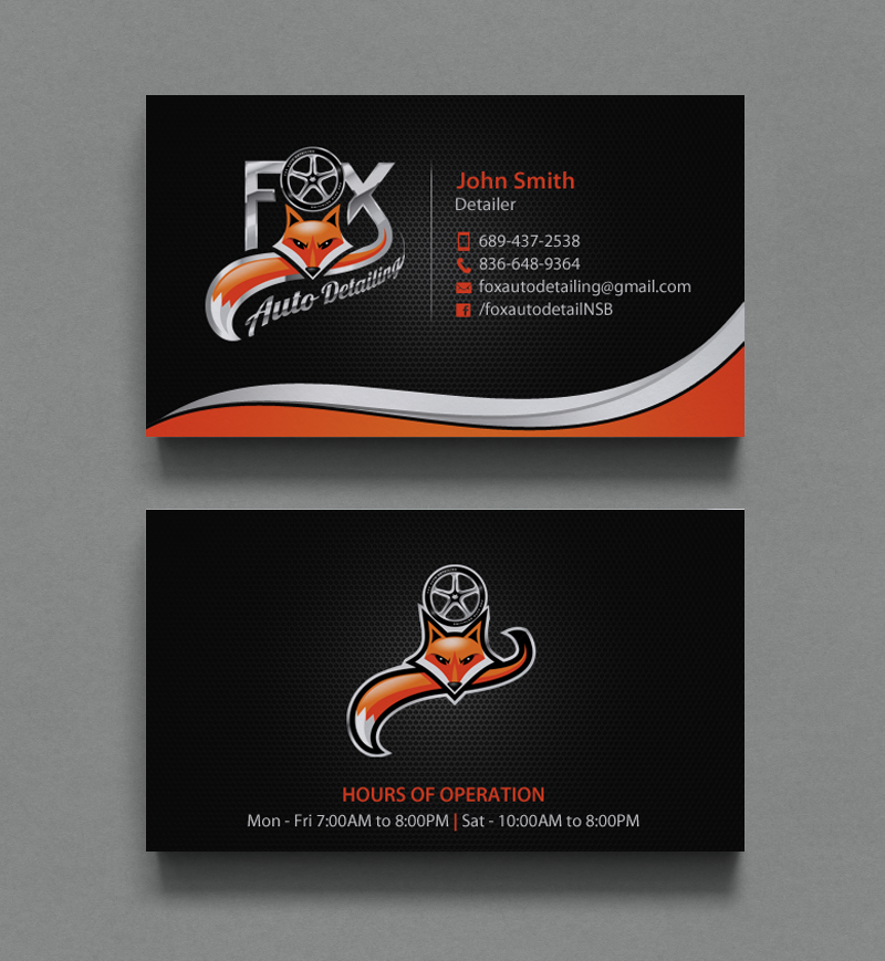 Diseño de Tarjeta de Presentación por chandrayaan.creative para Fox Automotive Detailing | Diseño #11221749