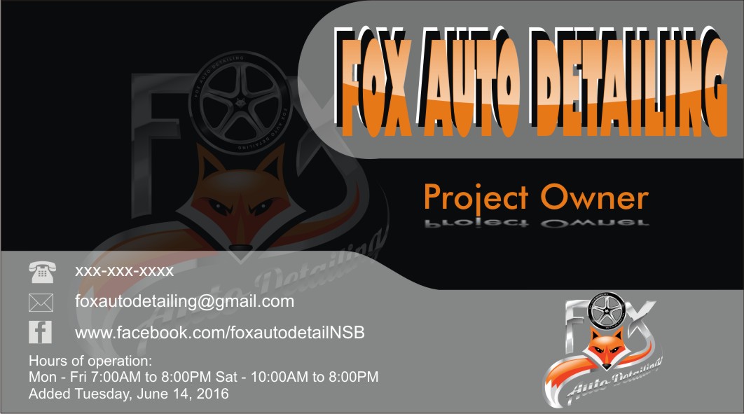 Visitenkarten-Design von Nabuilefikz für Fox Automotive Detailing | Design #11248152