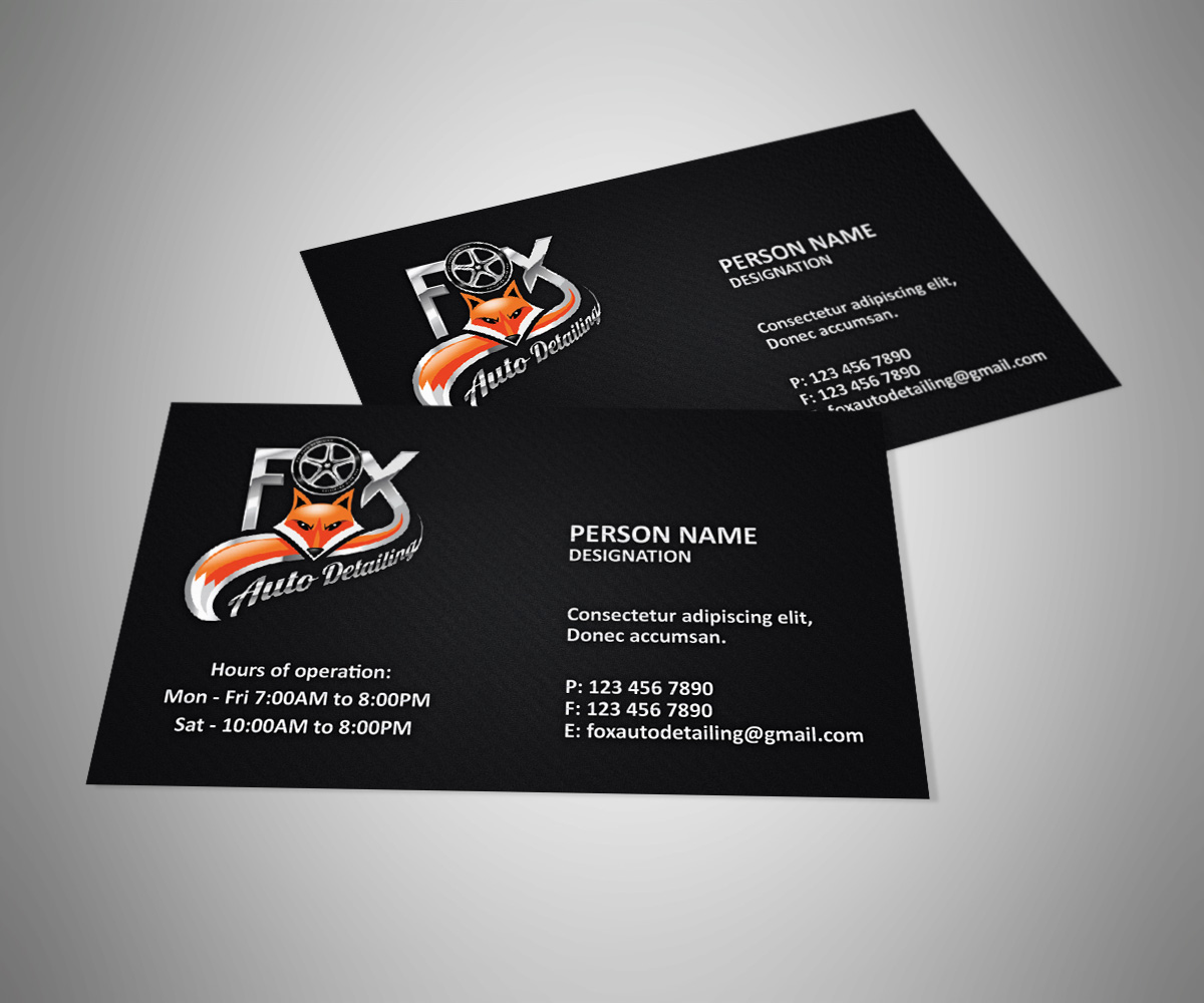 Business Card Design by 3Guys for Fox Automotive Detailing | Design #11212651