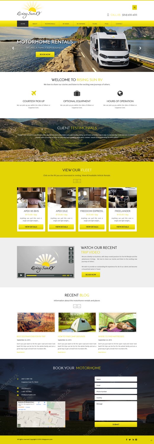 Wordpress Design by pb for Risingsunrv | Design #11209953