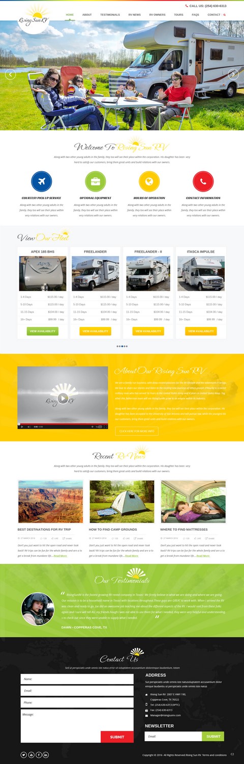 Wordpress Design by pb for Risingsunrv | Design #11209956
