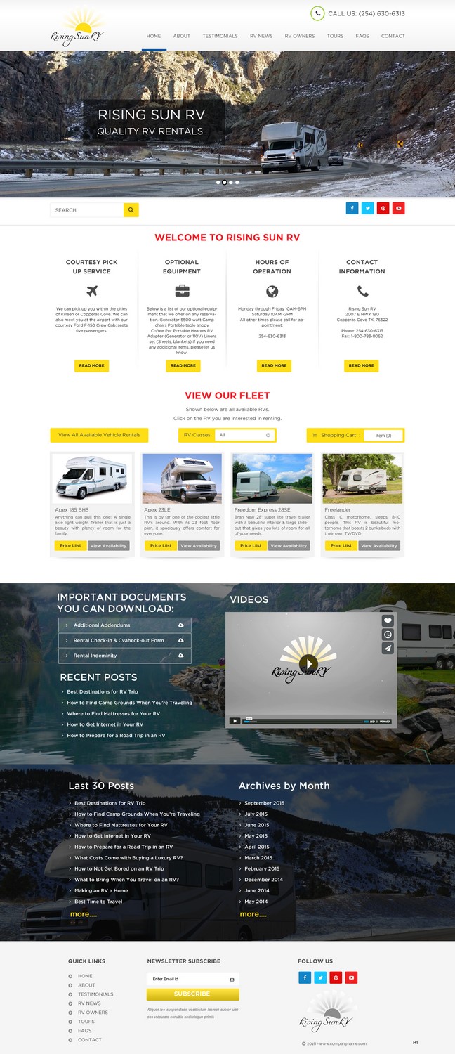 Wordpress Design by pb for Risingsunrv | Design #11214946