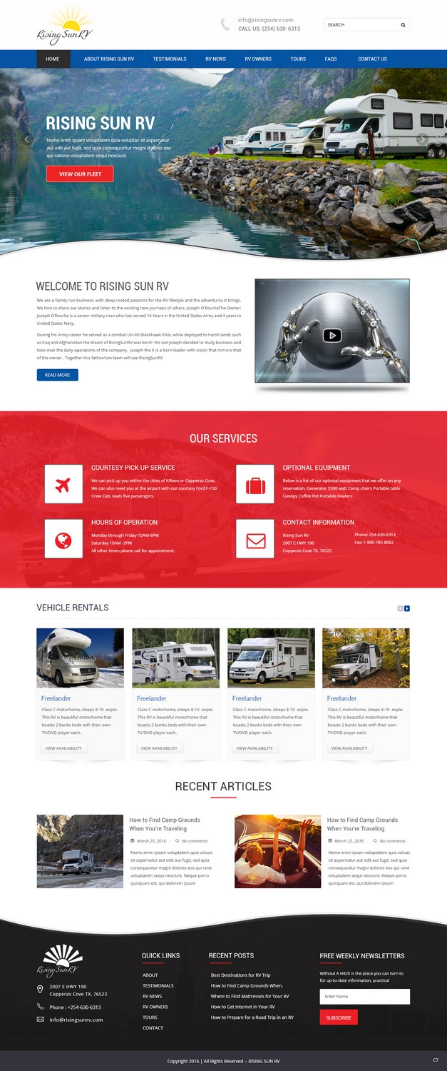 Wordpress Design by pb for Risingsunrv | Design #11214956