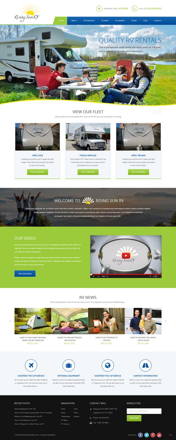 Wordpress Design by pb for Risingsunrv | Design #11214957