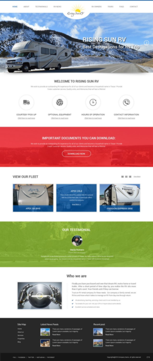 Wordpress Design by pb for Risingsunrv | Design: #11214958