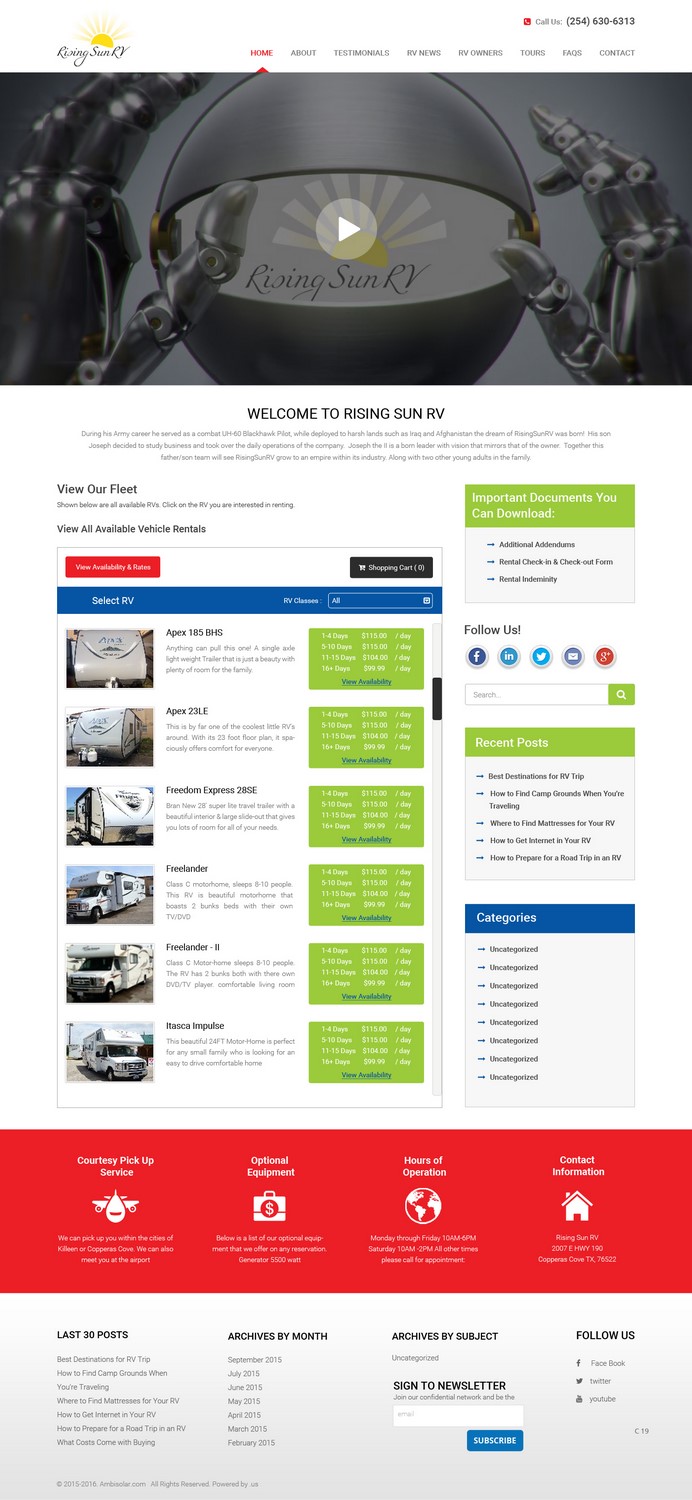 Wordpress Design by pb for Risingsunrv | Design #11214960