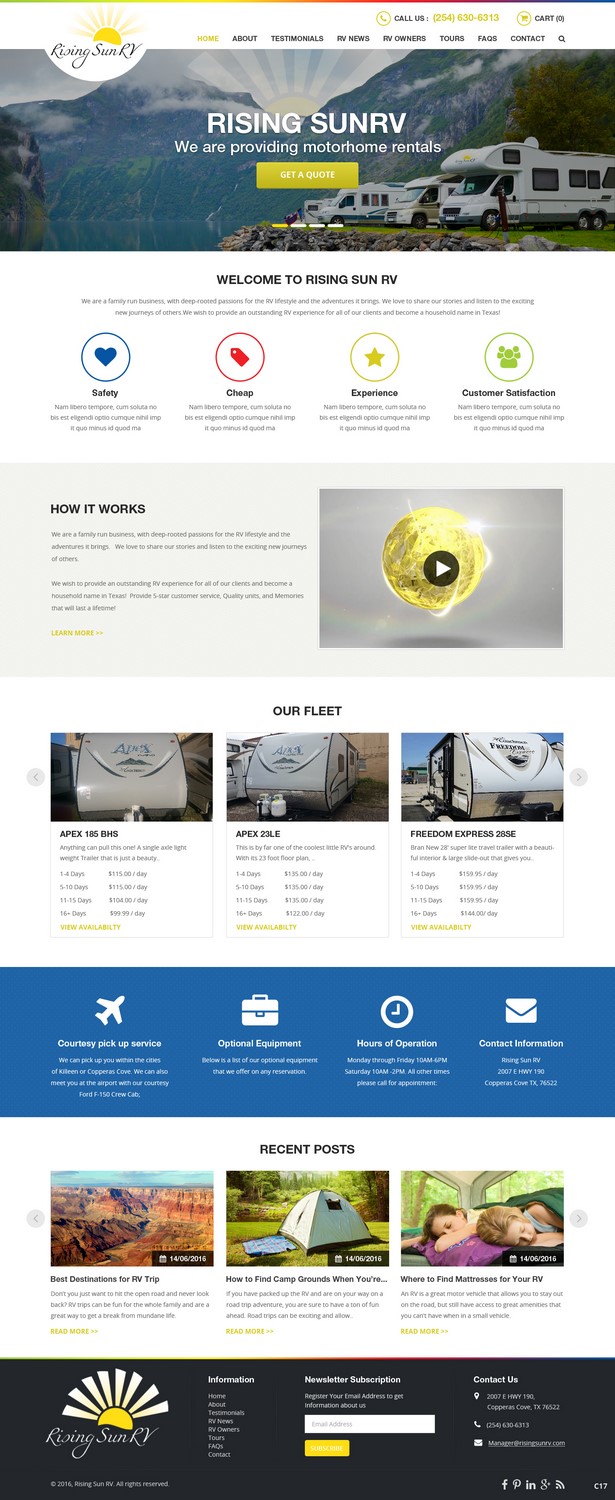 Wordpress Design by pb for Risingsunrv | Design #11214961