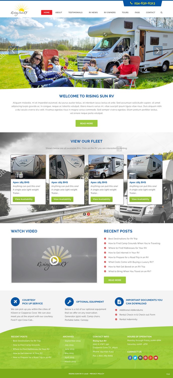 Wordpress Design by pb for Risingsunrv | Design #11221577