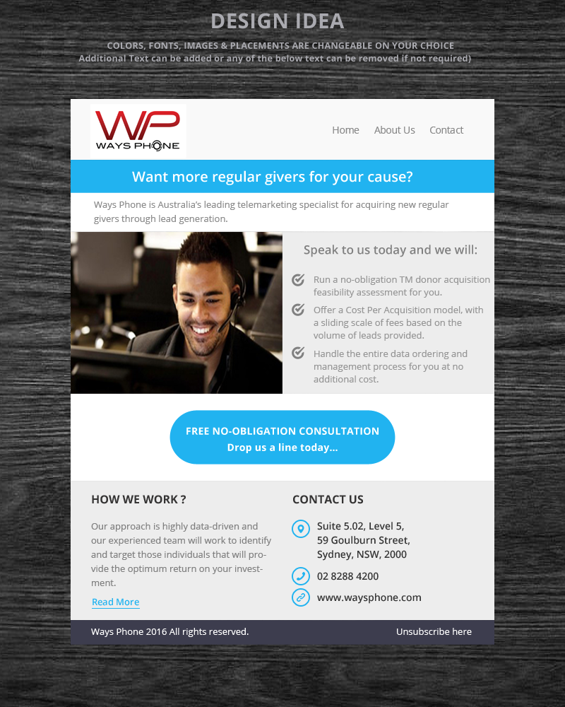 Email Marketing Design by Venkat for WAYS Phone | Design #11264048