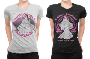 princess leia as a disney princess  | Diseño de Camiseta por CREARTIVE