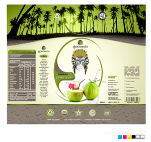 Organic Coconut Water Product Label | Graphic Design by James Sylvester